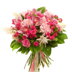 Букет "Ностальгія" мікс квітів у рожевих тонах