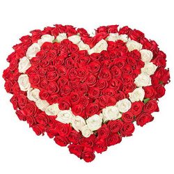 Фото товара 101 троянда серцем - три шари