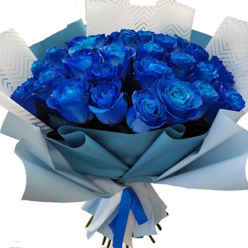 Фото товара 33 сині троянди (фарбовані)