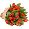 Фото товара 35 тюльпанов "Радужный микс" с лентой