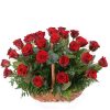Фото товара 21 красная роза в корзине
