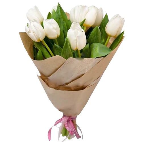 Фото товара 11 белых тюльпанов