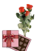 Фото товара 5 красных роз с конфетами