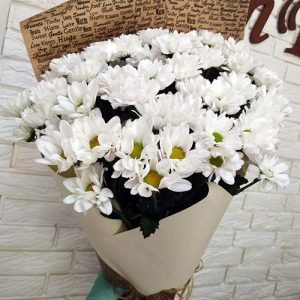 букет білих кущових хризантем у Вінниці фото