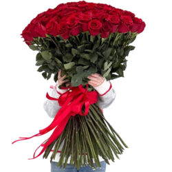 Фото товара 101 троянда "Фрідом" метрова